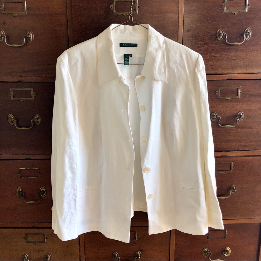 Lauren Ralph Lauren white linen jacket